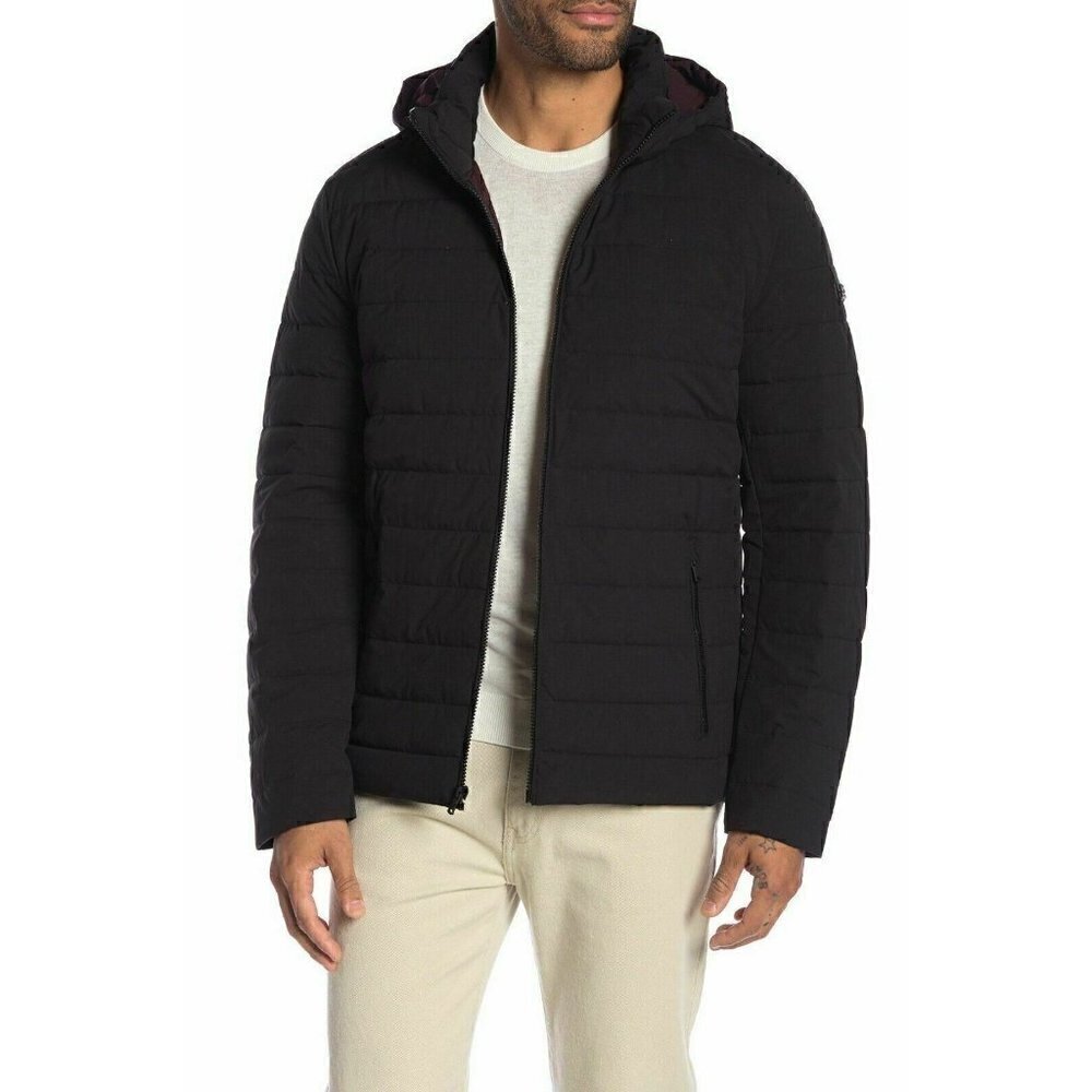 MICHAEL Michael Kors Mens Black Hooded Puff Jacket